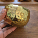 Xclusive Art Golden Ribbed Decorative Bowl / Candle Holder