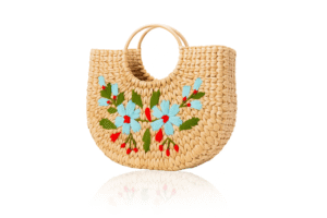 The "Blossom Breeze" Straw Tote by Xclusive Art
