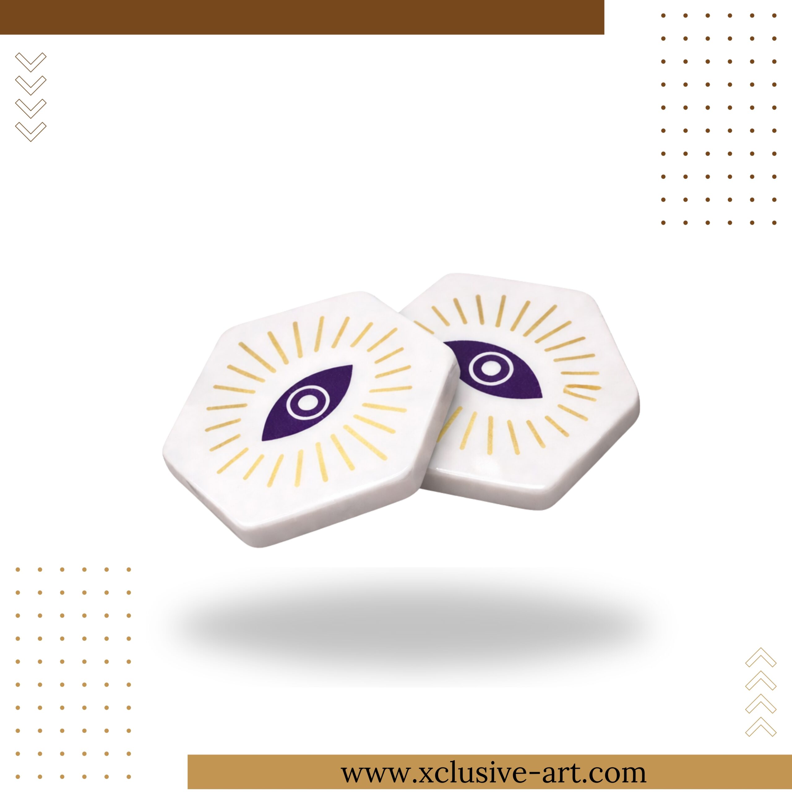 _Product Instagram Post (15) Evil Eye Marble Coasters – Set of 2 - Image 1