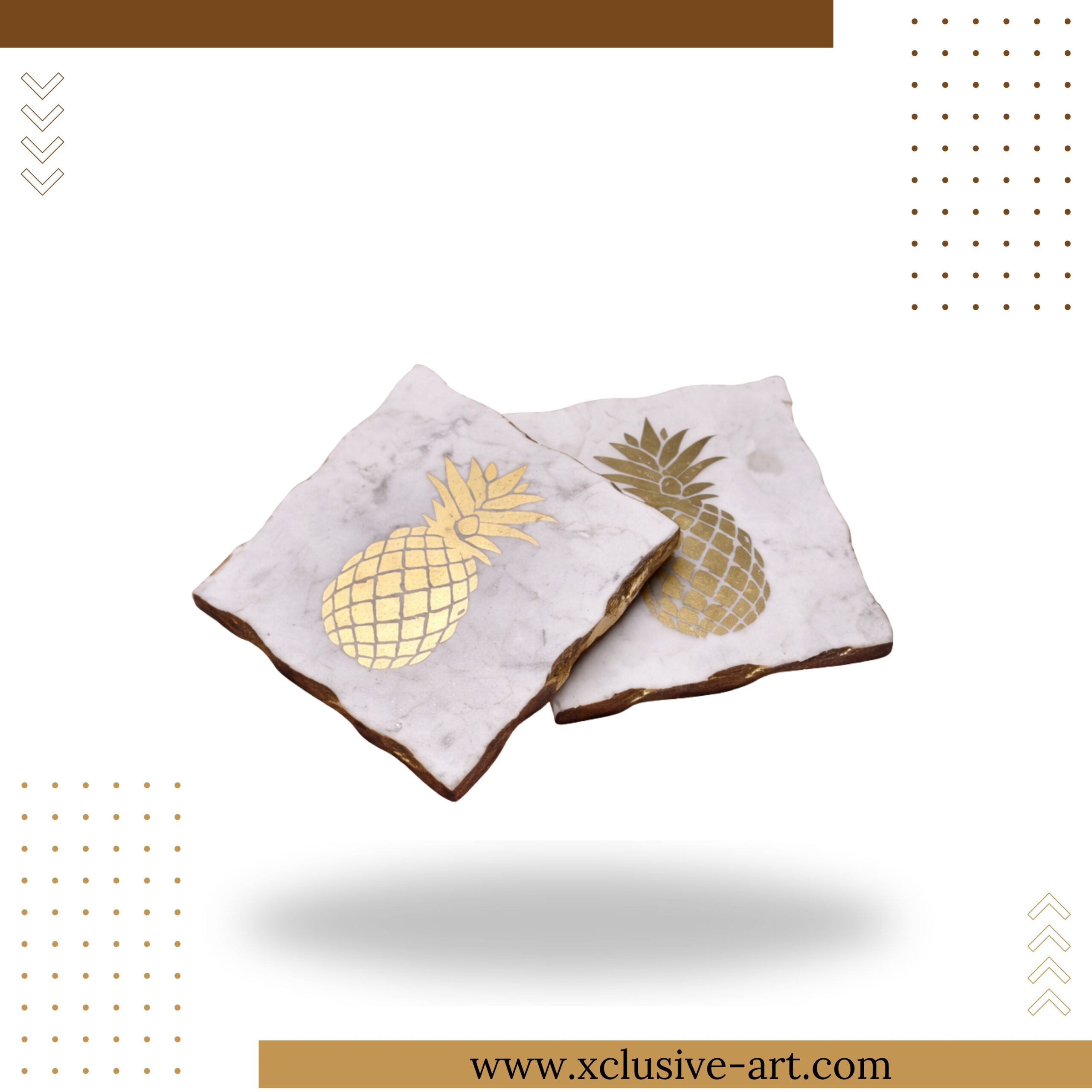 _Product Instagram Post (23) Pineapple Marble Coasters – Set of 2 - Image 1